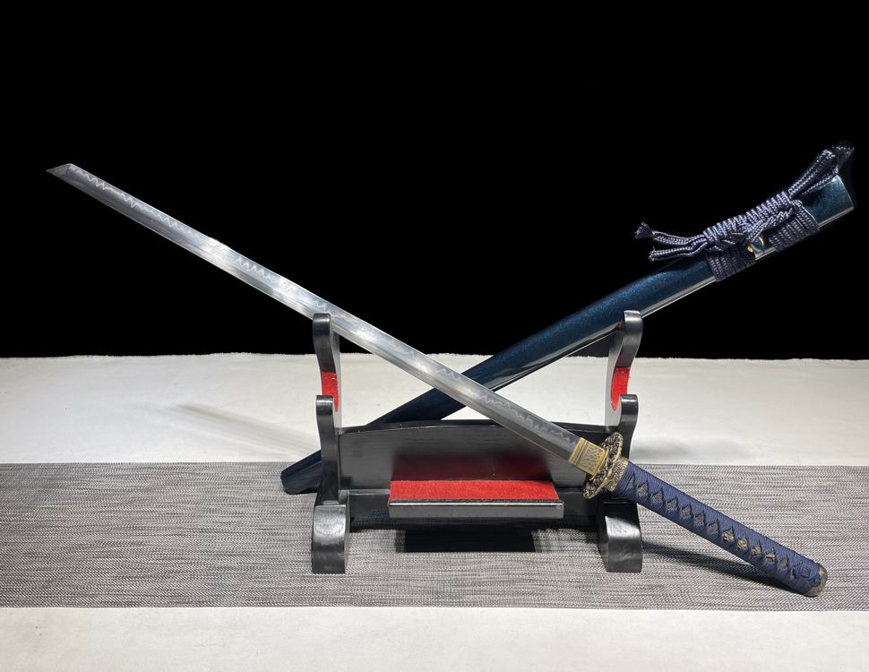 墨耀』T10覆土焼刃波紋鏡面侍刀 古兵器 武具 刀装具 日本刀 模造刀