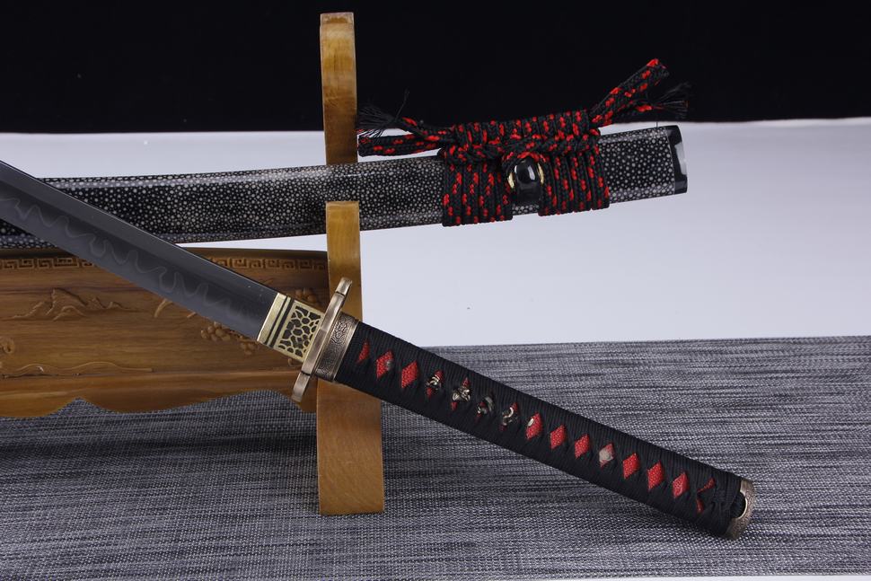 2023002袖红刀（武士刀）T10烧刃研磨